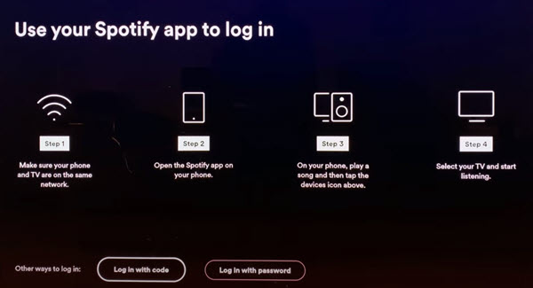 Spotify auf Amazon Fire TV sich anmelden