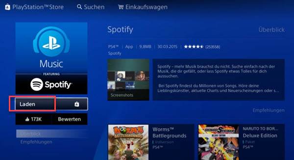 Spotify auf PS4 herunterladen