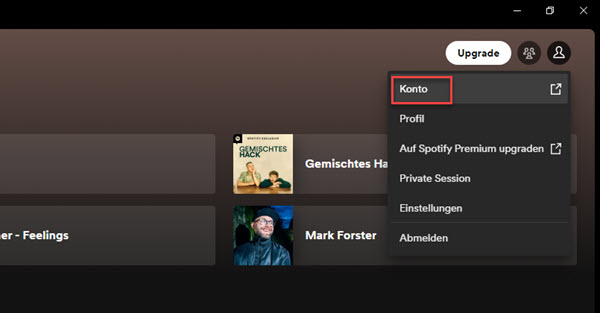 Spotify App Einstellungen Konto