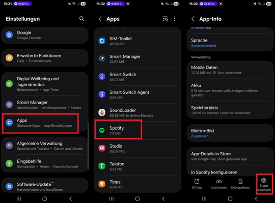 Spotify-App zum Schließen zwingen