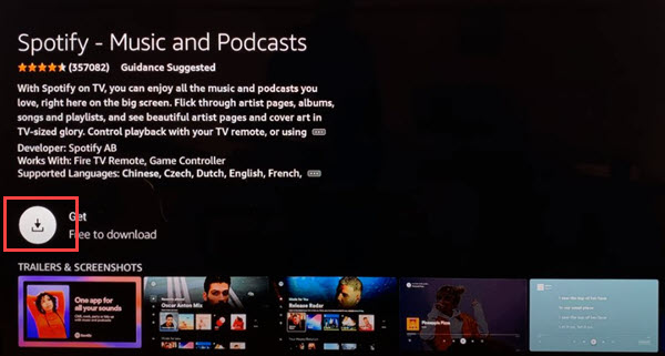 Spotify auf Amazon Fire TV installieren