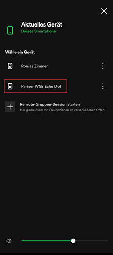 Spotify auf Alexa-Geräte via Spotify Connect abspielen