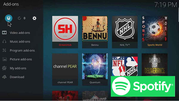 Spotify auf Kodi abspielen