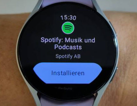 Spotify App auf der Smartwatch installieren