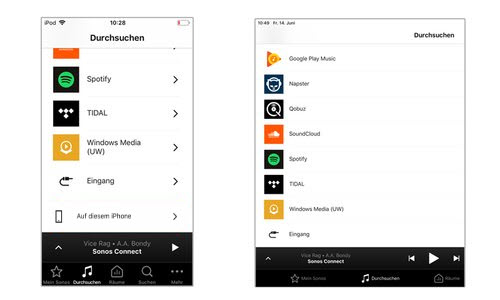 Spotify auf Sonos in der Sonos-App abspielen