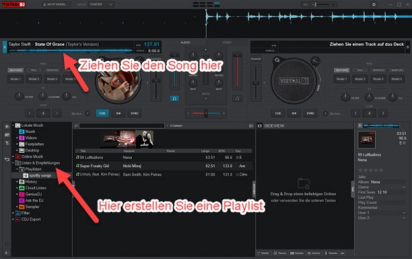 Spotify auf Virtual DJ importieren