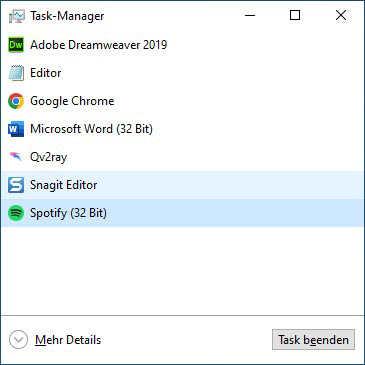 Spotify App Autostart deaktivieren Windows über Task Manager