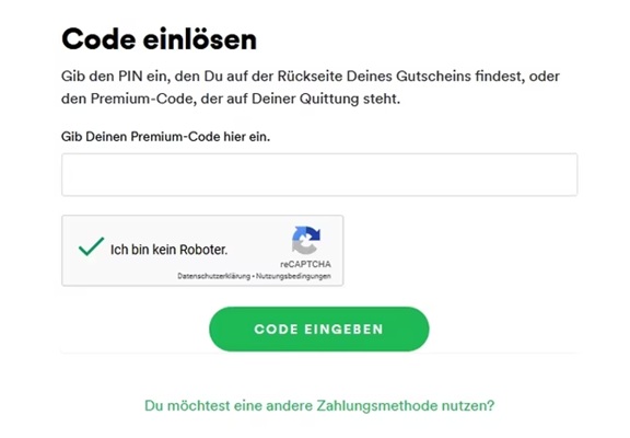 Spotify Code einlösen