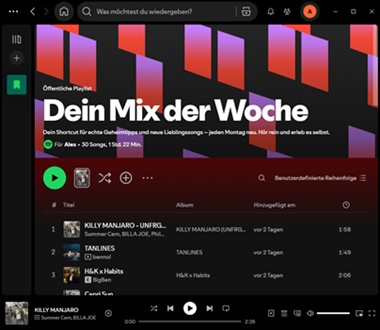 Spotify Dein Mix der Woche