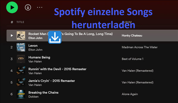 Spotify einzelne Songs herunterladen