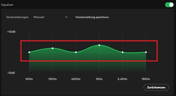 Spotify-Equalizer manuell einstellen