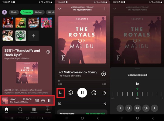 Spotify schneller abspielen auf dem Android und iPhone