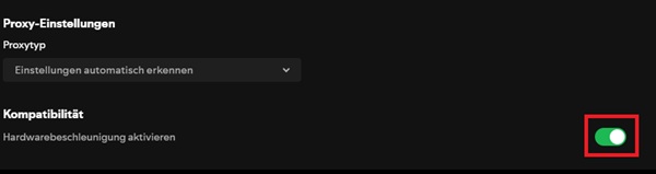 Spotify-Hardwarebeschleunigung deaktivieren