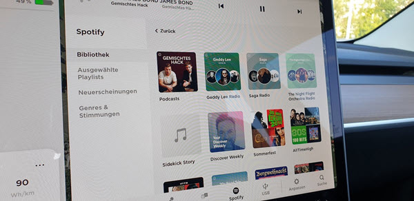 Spotify im Tesla anzuhören