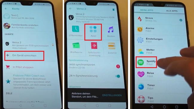 Spotify auf Fitbit Versa einrichten