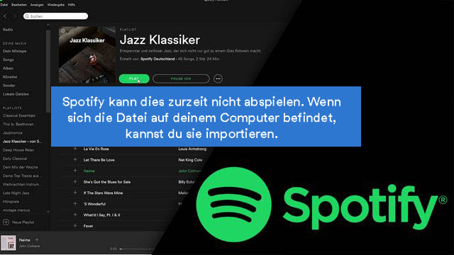 Spotify kann dies zurzeit nicht abspielen