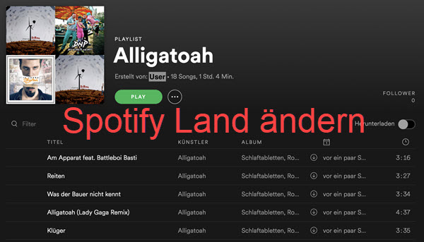 Spotify Land ändern