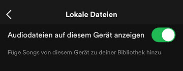 Spotify lokale Musik anzeigen iPhone