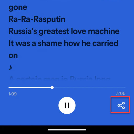 Spotify Lyrics teilen