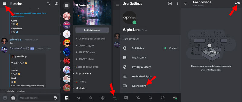 Spotify mit Discord verbinden auf dem Handy