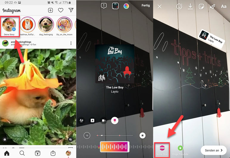 Spotify Musik aufnehmen mit Instagram Story