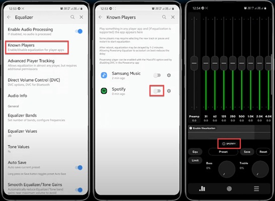 Spotify in Poweramp-Equalizer-App abspielen