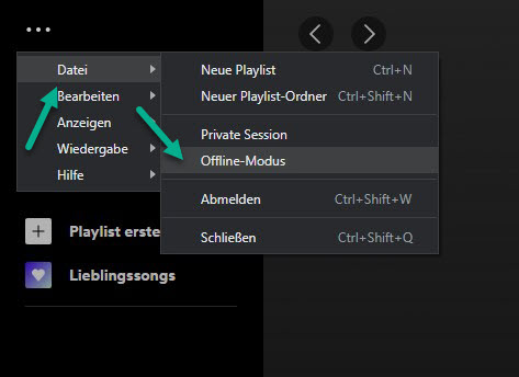 Spotify Offline-Modus aktivieren auf dem PC