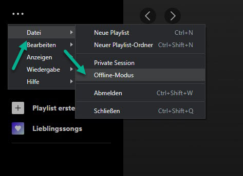 Spotify Offline-Modus deaktivieren PC