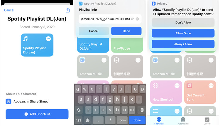 Spotify auf iPhone speichern mit Shortcuts