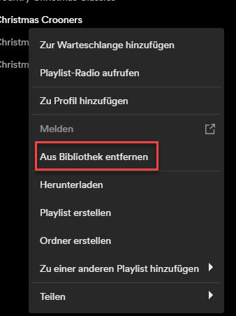 Spotify Playlist löschen