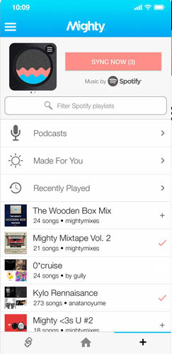 Spotify mit Mighty synchronisieren
