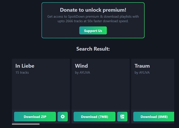 Spotify-Songs online mit SpotiDown herunterladen