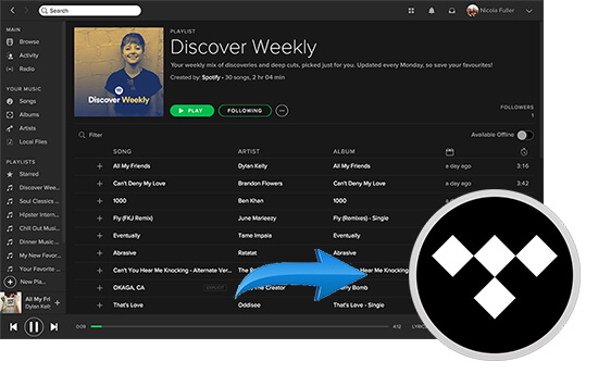 Playlist von Spotify zu Tidal übertragen