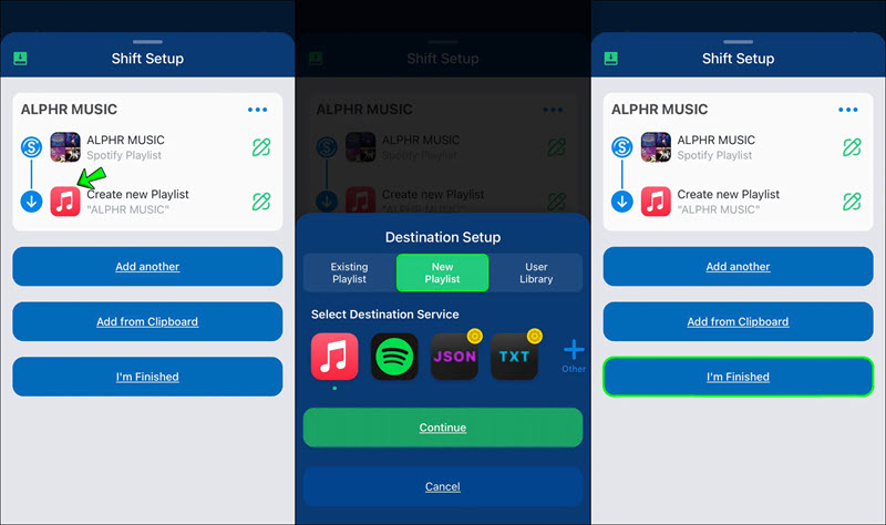 Playlisten von Spotify zu Apple Music importieren via SongShift