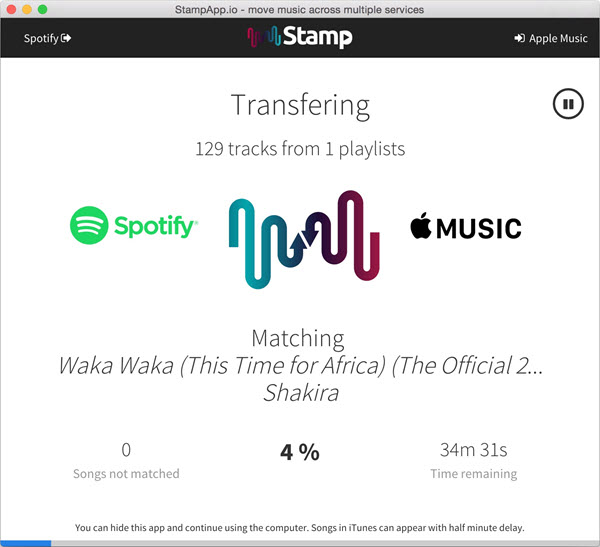 Playlist von Spotify zu Apple Music übertragen über FreeYourMusic