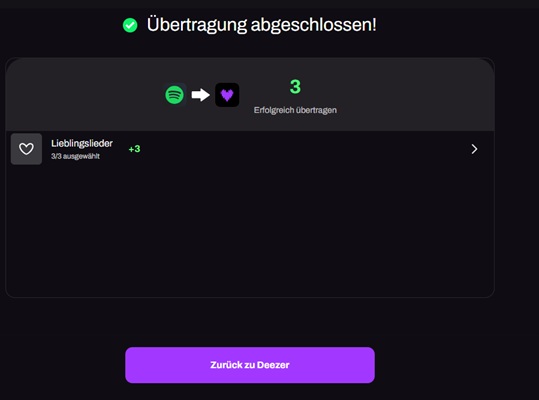 Übertragung abgeschlossen