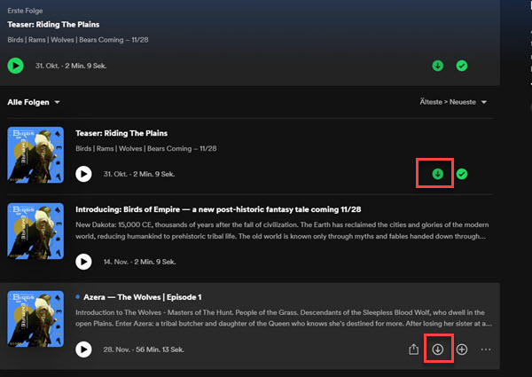 Spotify Podcast downloaden auf dem PC