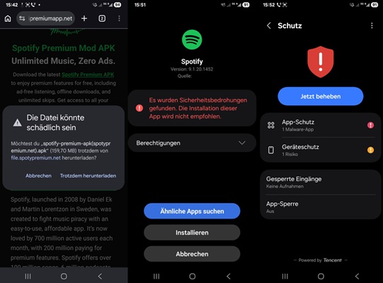 Spotify Mod APK Risiken