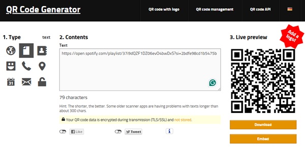 Spotify QR-Code erstellen auf dem Desktop