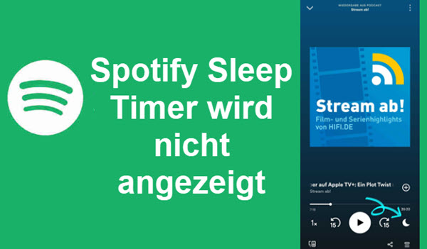 Spotify Sleep Timer wird nicht angezeigt