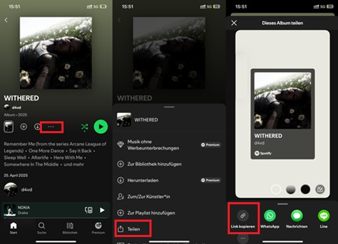 Spotify Songlink kopieren mit SpotifyMate