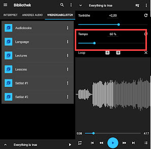 Spotify Songs schneller abspielen Android