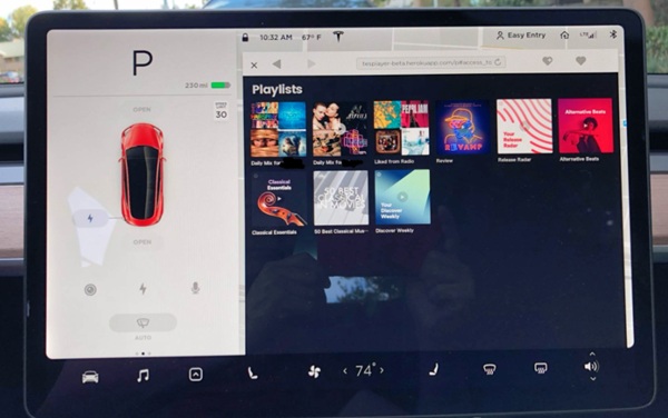 Spotify Webplayer im Tesla Browser öffnen