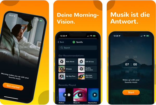 Spotify Wecker mit Morning Wecker einstellen auf iPhone