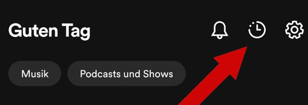 Spotify Zuletzt gehört anzeigen auf dem Handy