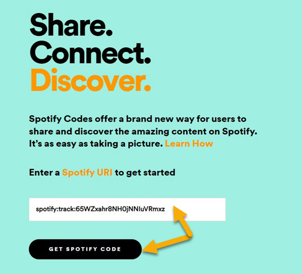 Spotify Code abrufen bei Spotifycodes