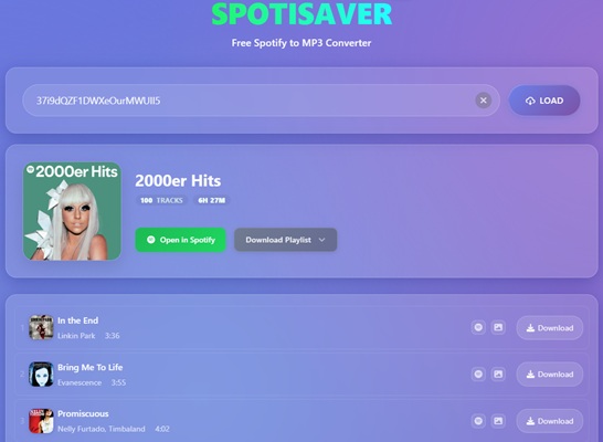 Spotisaver Online Spotify-zu-MP3-Converter