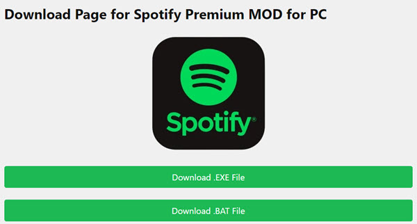 SpotifyMod EXE.file und BAT.file downloaden