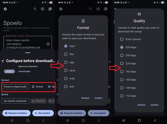 Spowlo Download-Parameter anpassen