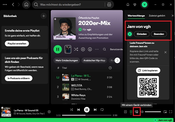 Teilnehmer zu Jam einladen
